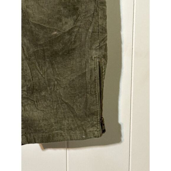 Loft Womens Olive Green Corduroy Pants With Zipper Ankle Details Size 30 - Picture 2 of 8